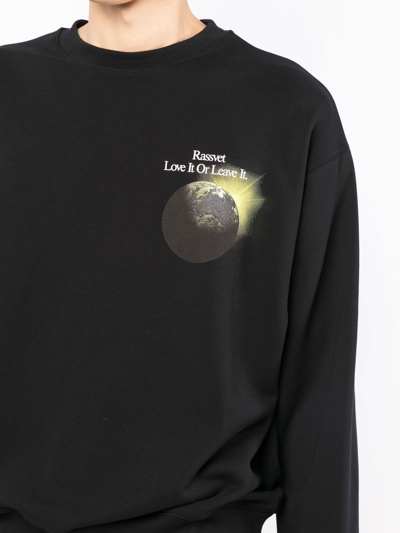 Shop Paccbet Slogan Print Sweatshirt In Black