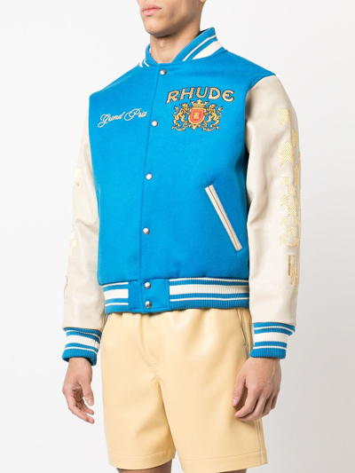 Rhude Grand Prix Varsity Jacket | ModeSens