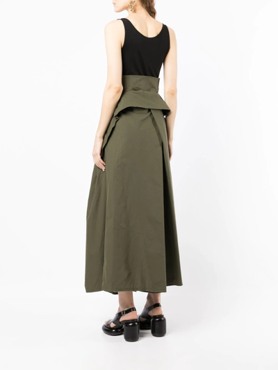 Shop A.w.a.k.e. High-waisted Wide-leg Trousers In Green