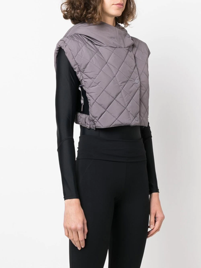 Maison Lejaby Quilted Cropped Gilet In Grey | ModeSens