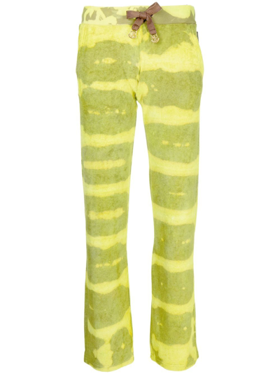 Shop Stain Shade Tie-dye Print Track Pants In Green