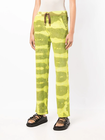 Shop Stain Shade Tie-dye Print Track Pants In Green
