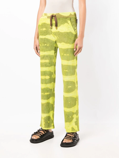 Stain Shade Tie-dye Print Track Pants In Green