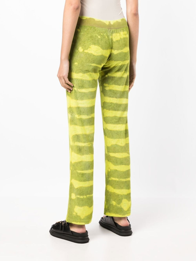 Shop Stain Shade Tie-dye Print Track Pants In Green