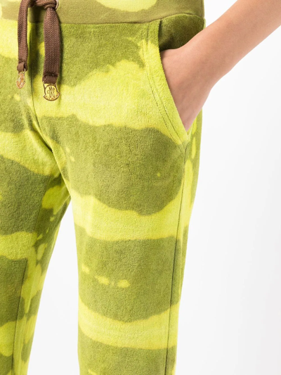 Shop Stain Shade Tie-dye Print Track Pants In Green