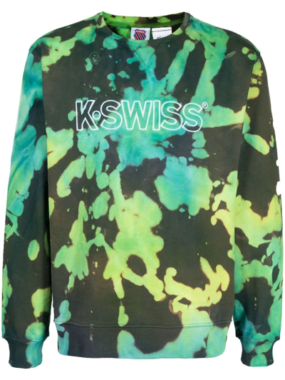 Shop Stain Shade K-swiss Tie-dye Sweatshirt In Green