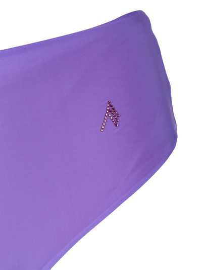 Shop Attico Asymmetric Layered Bikini In Purple