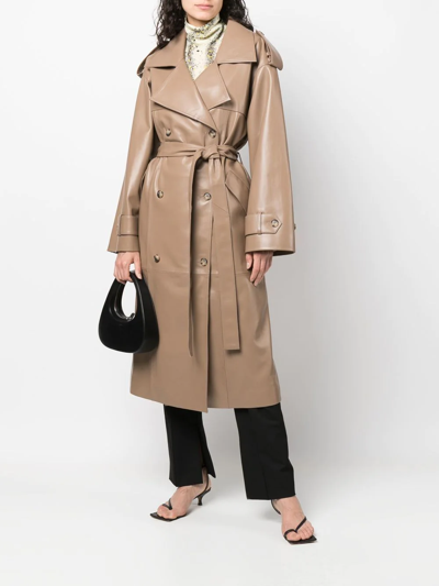 THE MANNEI AMMAN LEATHER TRENCH COAT 