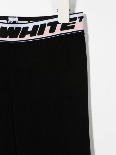 Shop Off-white Logo Waistband High-rise Leggings In Black