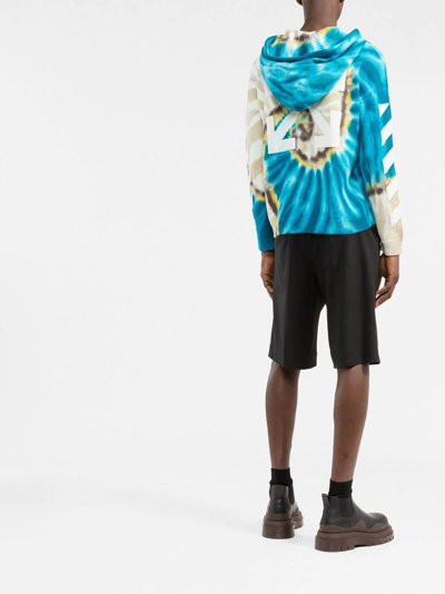 Shop Off-white Arrows-motif Tie-dye Hoodie In Neutrals