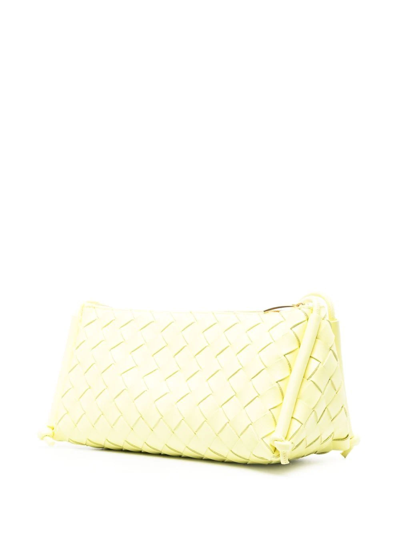 Shop Bottega Veneta Intrecciato-weave Shoulder Bag In Yellow