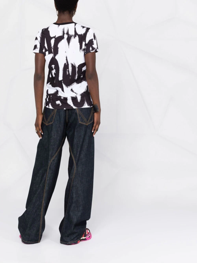 Shop Alexander Mcqueen Graffiti-print Cotton T-shirt In Black