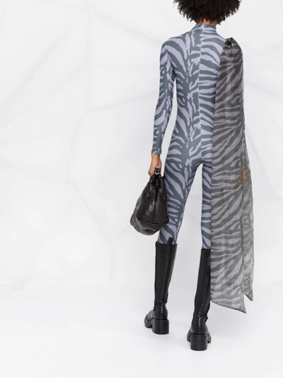 Atu Body Couture Liquorice Bow-detail Jumpsuit In Grey