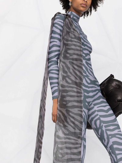 Atu Body Couture Liquorice Bow-detail Jumpsuit In Grey