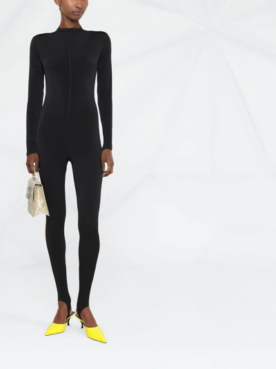 Shop Atu Body Couture Marsian Zip-up Jumpsuit In Black