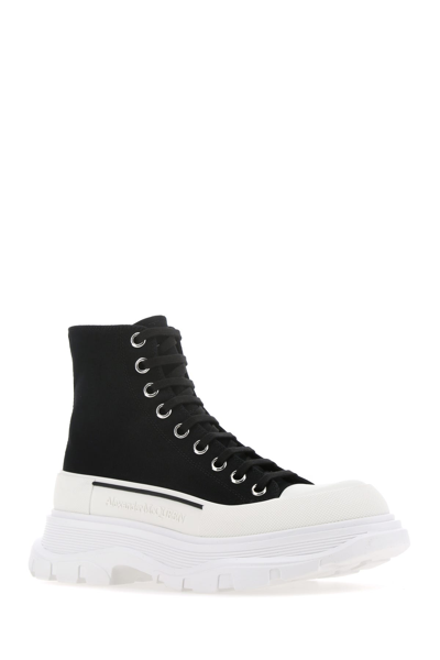 Alexander Mcqueen Alexander Mc Queen Black Canvas Tread Slick Boots