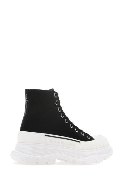 Alexander Mcqueen Alexander Mc Queen Black Canvas Tread Slick Boots