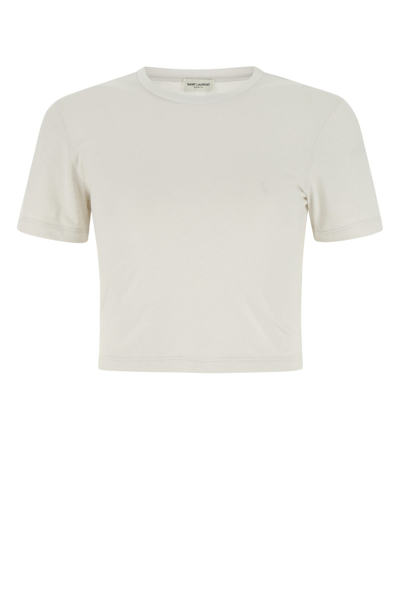 Saint Laurent Chalk Cotton T-shirt White Donna Xs | ModeSens