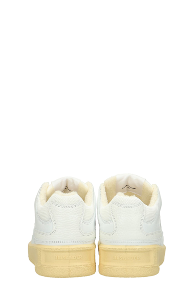 Shop Jil Sander Sneakers In White Leather