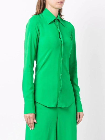 Shop Ami Alexandre Mattiussi Plain Long-sleeve Shirt In Green