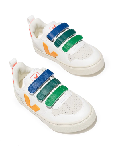 Shop Veja V-10 Touch-strap Sneakers In White