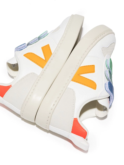 Shop Veja V-10 Touch-strap Sneakers In White