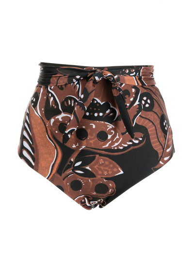 Mara Hoffman Calaia Jay High-waist Bikini In Brown