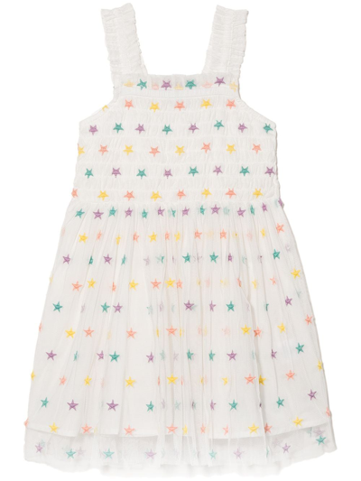 Shop Stella Mccartney Star-embroidered Party Dress In White