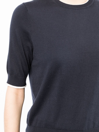 Shop N•peal Fine Knit Cotton-cashmere Top In Black