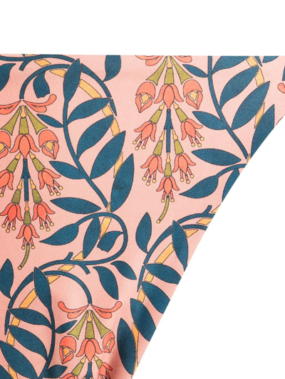 Agua By Agua Bendita Floral-print Bikini Bottoms In 粉色