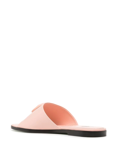Shop Off-white Arrow Plaque Flat Sandals In 粉色