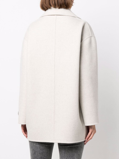 Shop Brunello Cucinelli Double-breasted Cashmere Coat In Grey