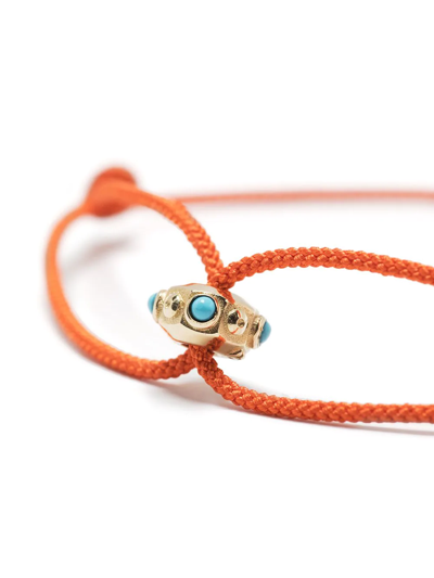 Shop Luis Morais Turquoise Eye Octagon Cord Bracelet In Orange