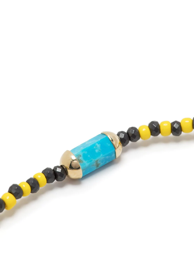 Shop Luis Morais Turquoise Bolt Bead Bracelet In Blue