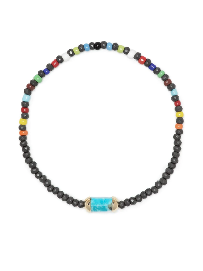 Shop Luis Morais Turquoise Bolt Bead Bracelet In Multicolour