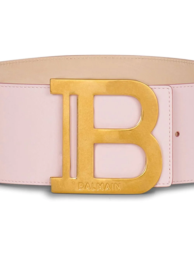 Shop Balmain Logo-plaque Wide Belt In Pink