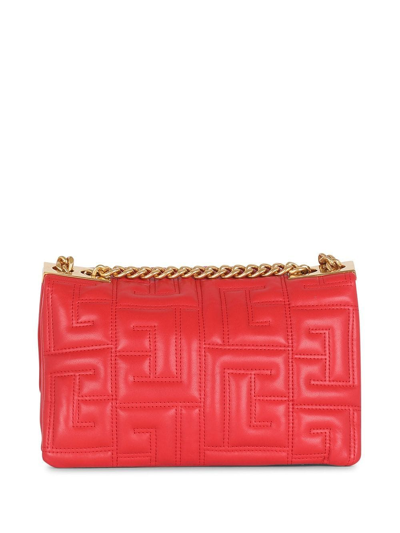 Shop Balmain Small 1945 Soft Quilted Crossbody Bag In Red