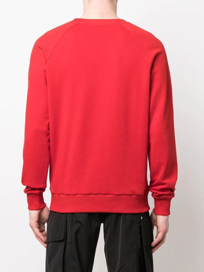 Shop Balmain Logo-print Sweatshirt In Red
