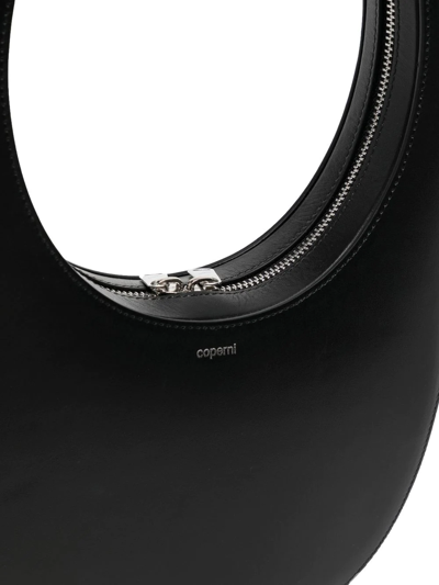 Coperni Leather Shoulder Bag With Croco Print In Black