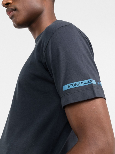 Shop Stone Island Logo Print Short-sleeve T-shirt In Blue