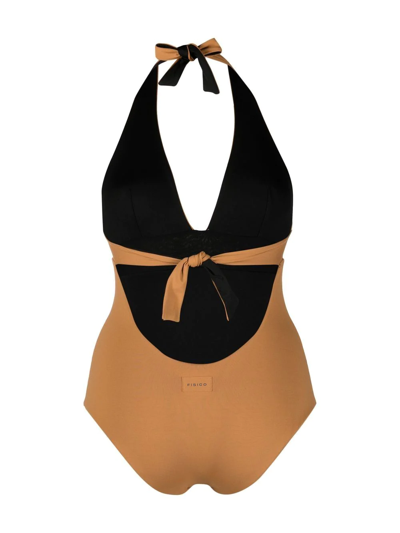 Fisico Cristina Ferrari Reversible V-neck One-piece In 中性色