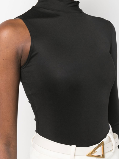 Shop Alchemy X Lia Aram One-shoulder High-neck Bodysuit In Black