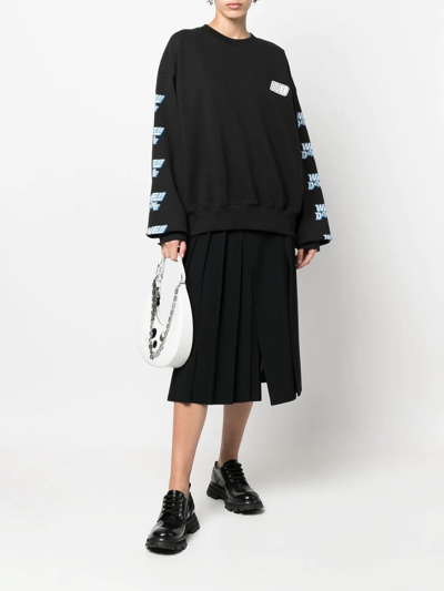 We11 Done We11done Black Cotton Oversize Sweatshirt In Black