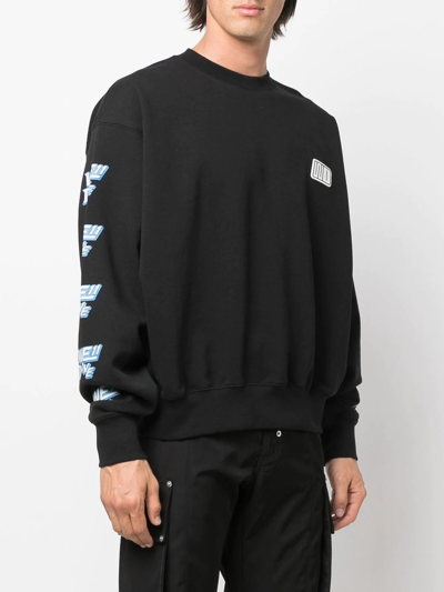 Shop We11 Done Logo-print Cotton Sweatshirt In Black