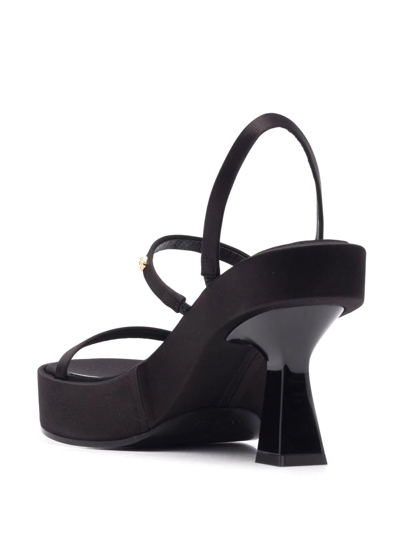 Shop Versace Medusa Leather Platform Mules In Black