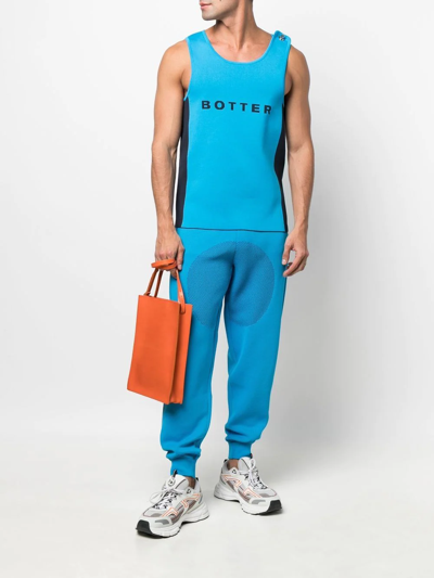 Shop Botter Mesh-panel Detail Track Pants In Blue