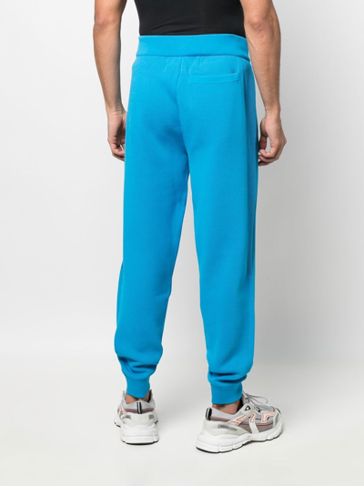 Shop Botter Mesh-panel Detail Track Pants In Blue