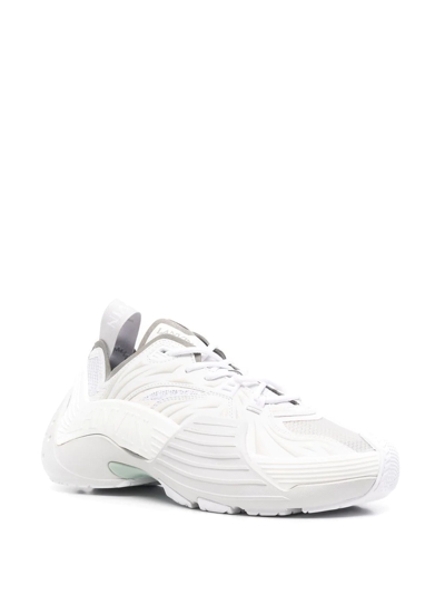 Shop Lanvin Panelled Lace-up Sneakers In White