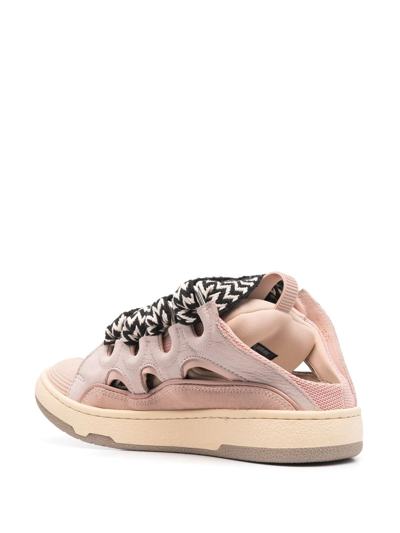 Shop Lanvin Chunky Lace-up Mules In Pink