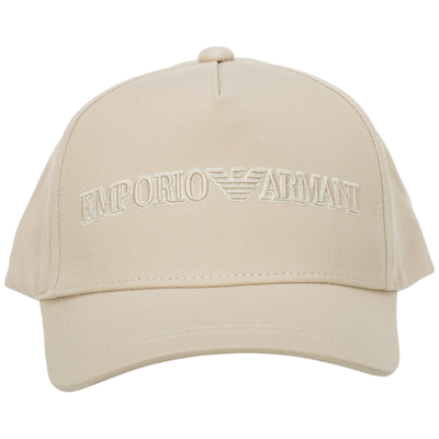 Shop Emporio Armani Adjustable Men's Cotton Hat Baseball Cap In Beige